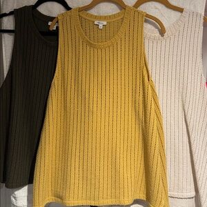 Reitmans Yellow, Cream, and Black Tank Tops
